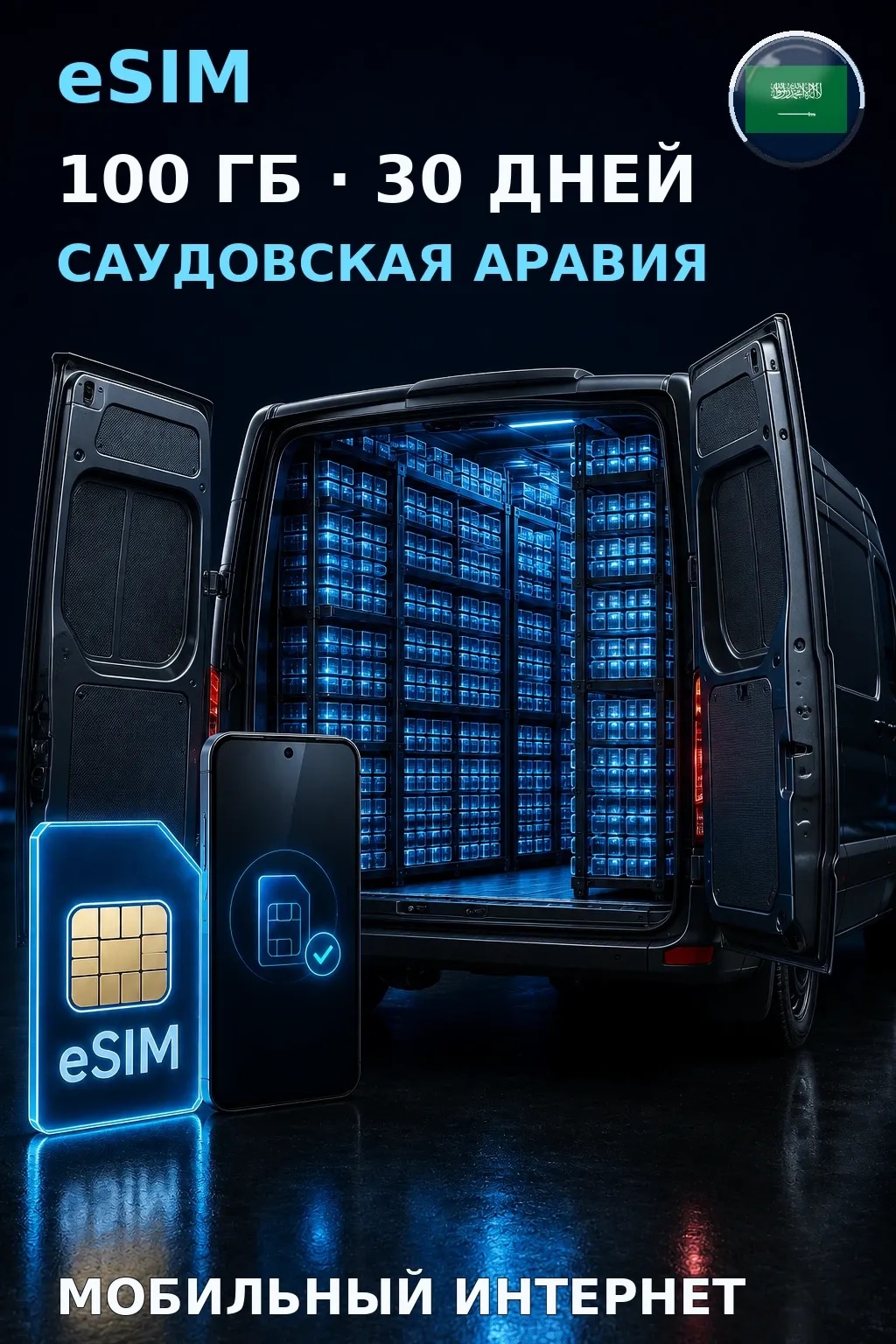 eSIM Саудовская Аравия — 100 ГБ, 30 дней — интернет