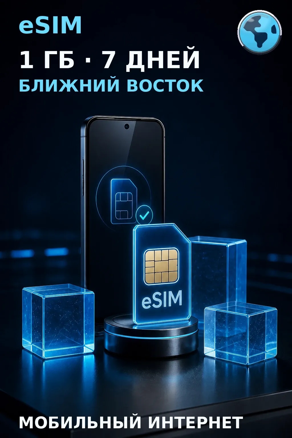 eSIM Ближний Восток — 1 ГБ, 7 дней — интернет