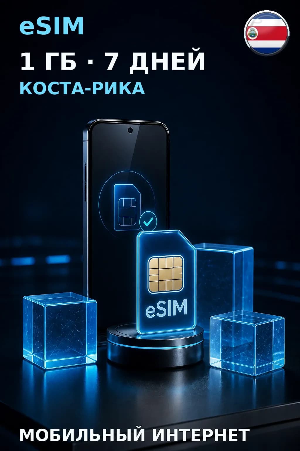 eSIM Коста-Рика — 1 ГБ, 7 дней — интернет