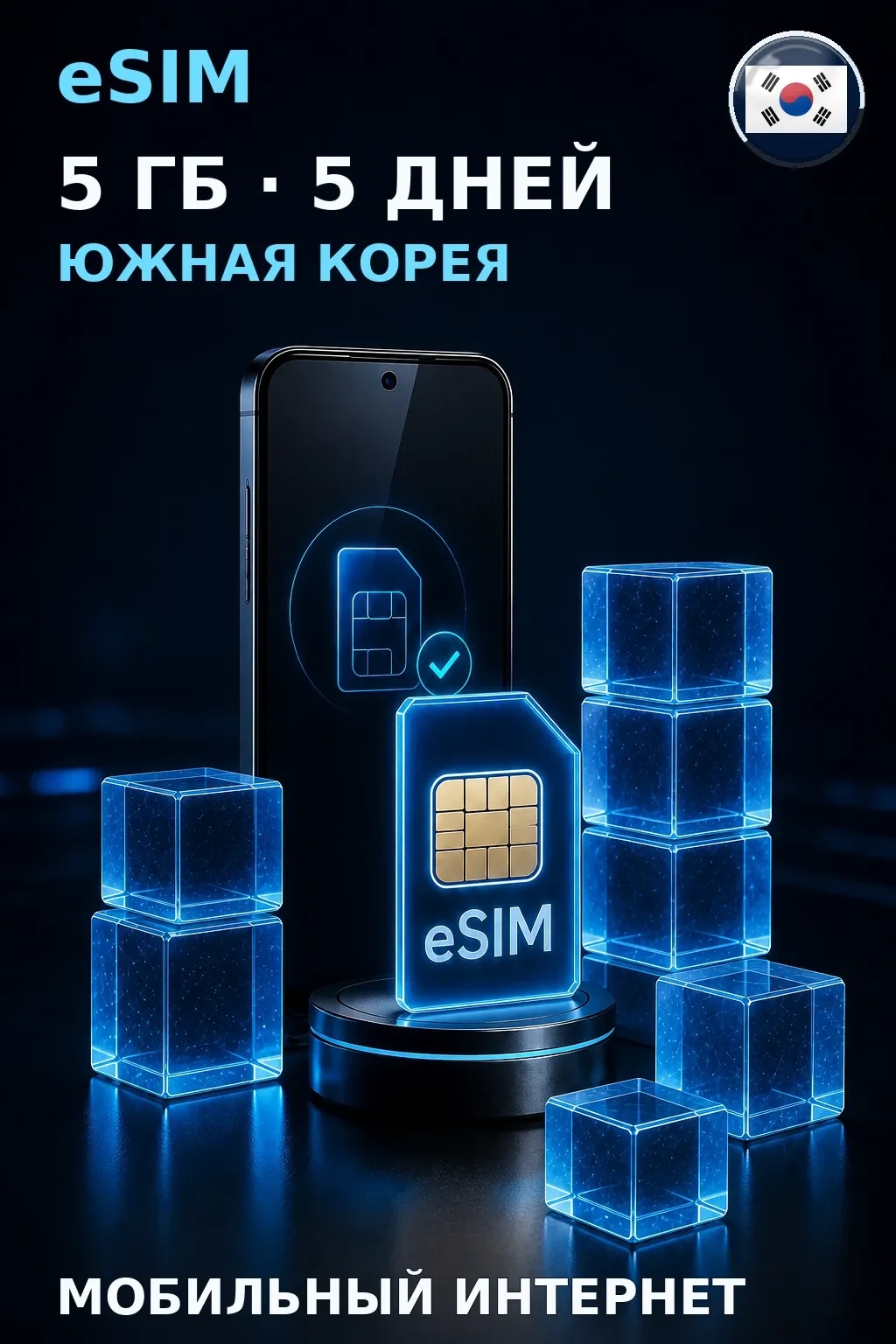eSIM Южная Корея — 5 ГБ, 5 дней — интернет