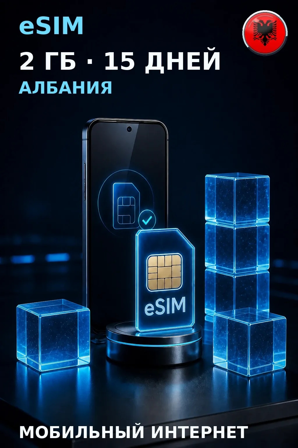 eSIM Албания — 2 ГБ, 15 дней — интернет