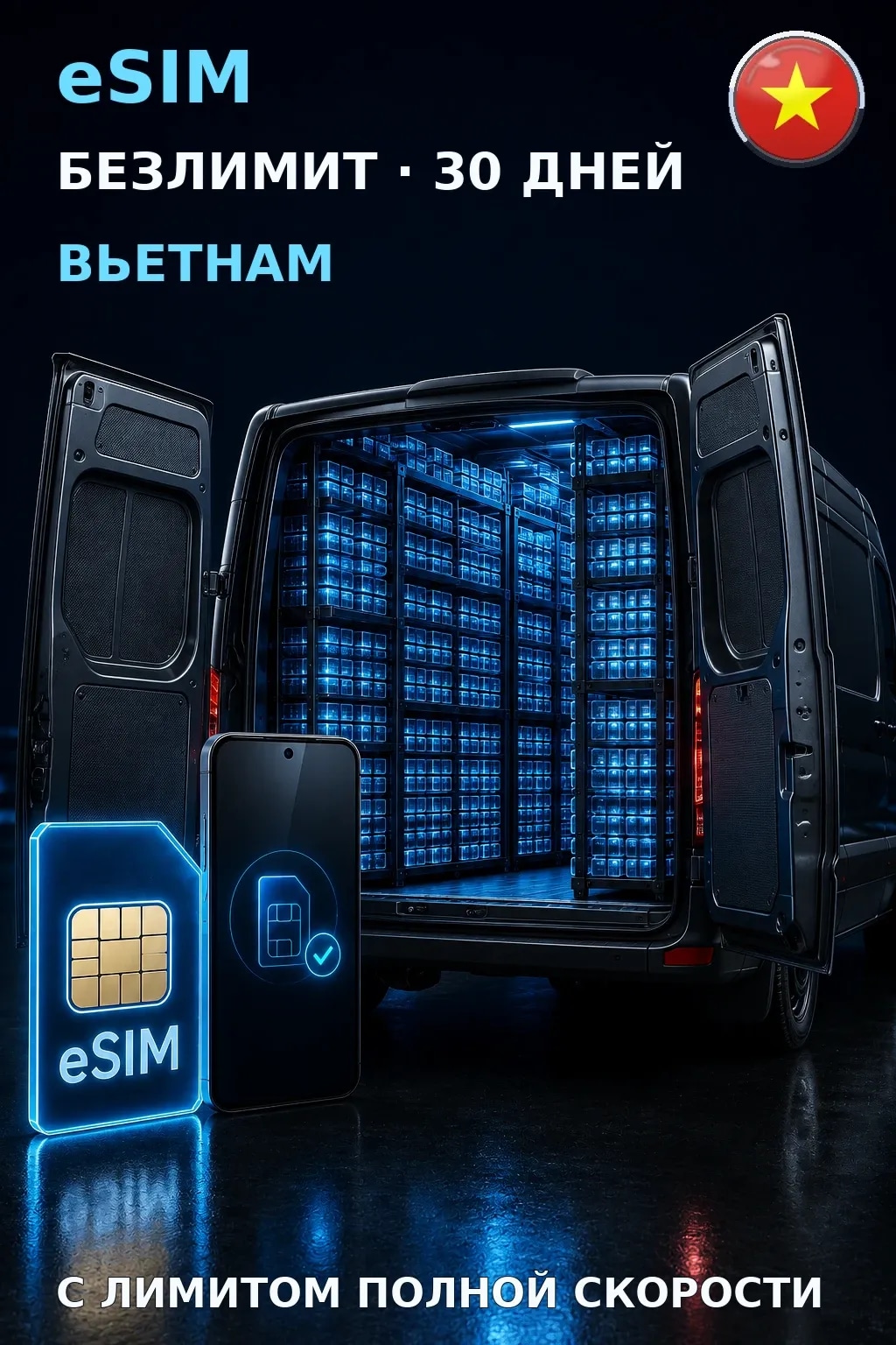 eSIM Вьетнам — БЕЗЛИМИТ, 30 дней — интернет
