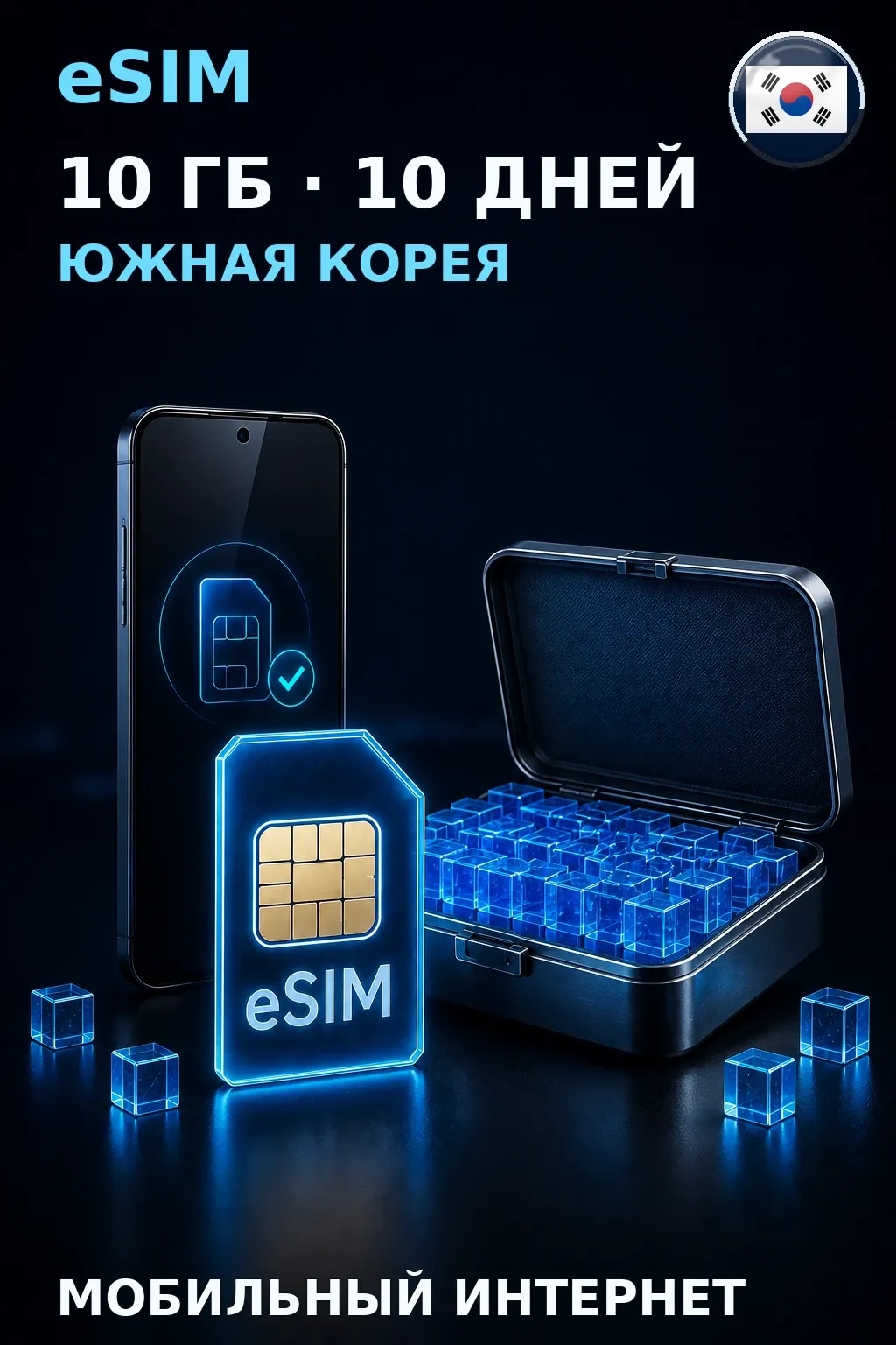 eSIM Южная Корея — 10 ГБ, 10 дней — интернет