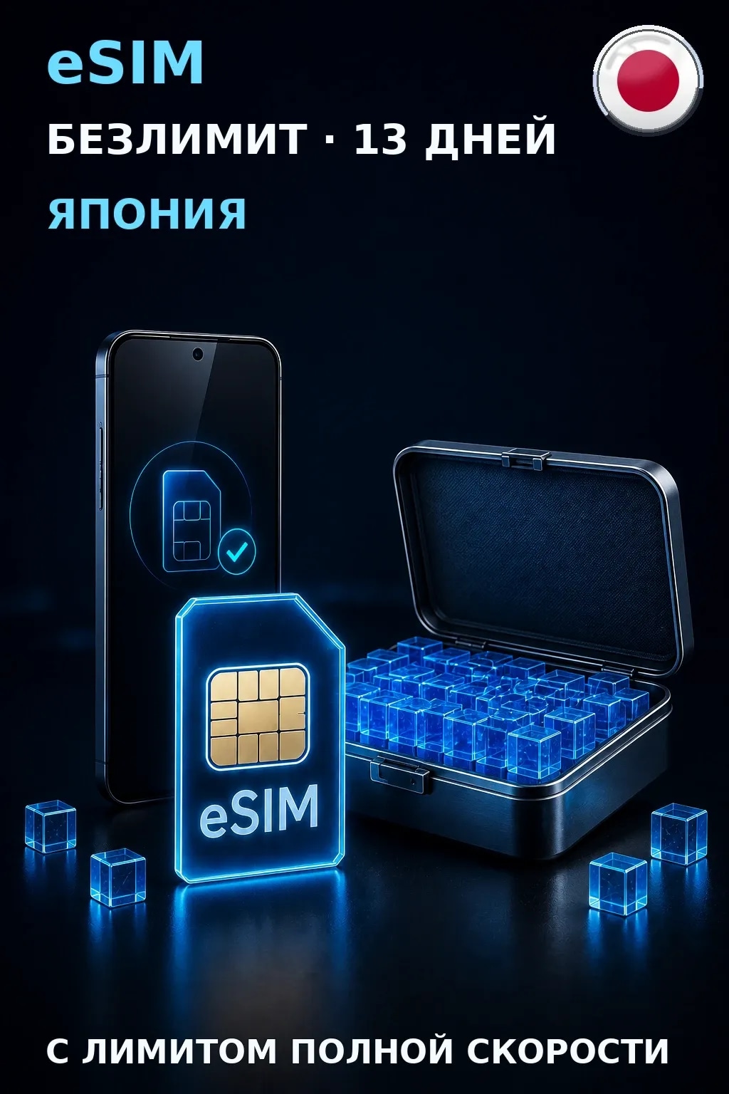 eSIM Япония — БЕЗЛИМИТ, 13 дней — интернет